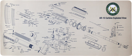 Guntec Ar15 Gun Mat With - Labeled Parts 36"x15"! - Skoutley Outdoors LLC