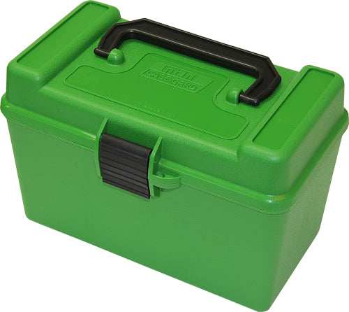 Mtm Deluxe Ammo Box 50-rounds - X-large Rifle Calibers Green - Skoutley Outdoors LLC