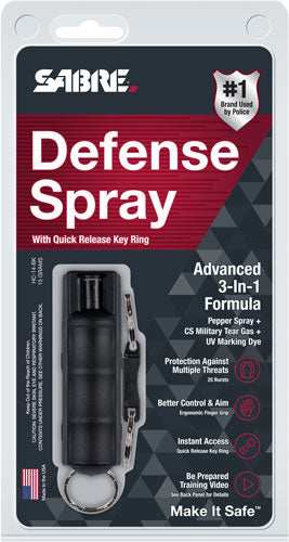 Sabre 3-n-1 Spray Hardcase - Unit With Qr Ring 15gr Black - Skoutley Outdoors LLC