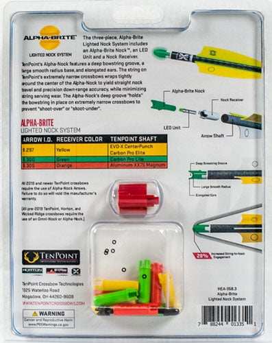 Tenpoint Lighted Xbow Nock - Alpha-brite .297