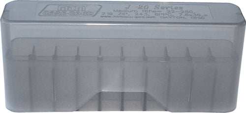 Mtm Ammo Box Medium Rifle 20 - Rounds Slip Top Style Smk Grey - Skoutley Outdoors LLC