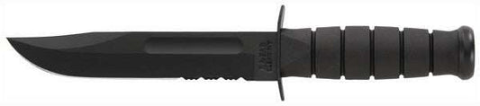 Ka-bar Fighting/utility Knife - 7" Serr W/plastic Sheath Black - Skoutley Outdoors LLC