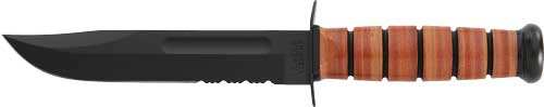 Ka-bar Fighting/utility Knife - 7" Srrtd W/lthr Shth Us Army - Skoutley Outdoors LLC