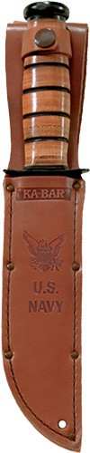 Ka-bar Fighting/utility Knife - 7" W/leather Sheath Us Navy - Skoutley Outdoors LLC