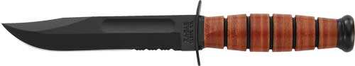 Ka-bar Fighting/utility Knife - 5.25" Shrt W/lthr Usmc Serrtd - Skoutley Outdoors LLC