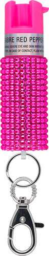 Sabre Jeweled Pepper Spray W/ - Snap Clip/twist Lock Pink - Skoutley Outdoors LLC