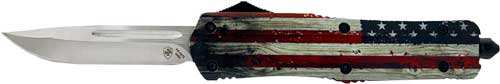 Templar Knife Large Otf Wood - Us Flag 3.5" Silver Drop Point - Skoutley Outdoors LLC