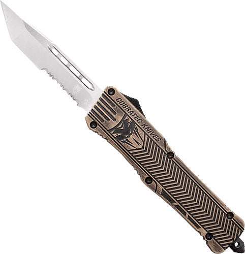 Cobratec Medium Ctk1 Otf - Desert Sand 3" Tanto Serrated - Skoutley Outdoors LLC