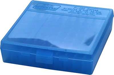 Mtm Ammo Box 22lr - 100-rounds Clear Blue - Skoutley Outdoors LLC