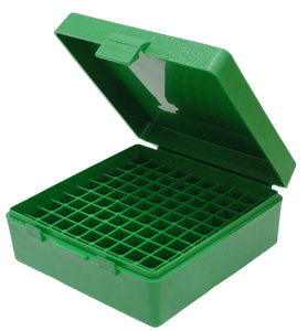 Mtm Ammo Box 38/357 - 100-rounds Green - Skoutley Outdoors LLC