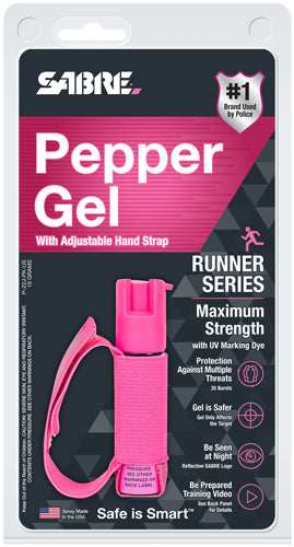 Sabre Red Pepper Gel Spray The - Runner Hand Strap 19gr Pink - Skoutley Outdoors LLC