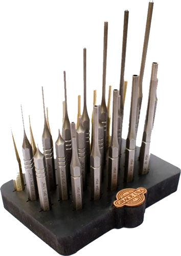 Grace Usa Steel/brass Roll Pin - Punch Set W/bench Block 27pc - Skoutley Outdoors LLC