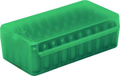 Mtm Ammo Box 9mm Luger/380acp - 50-rounds Side Slide Cl Green - Skoutley Outdoors LLC