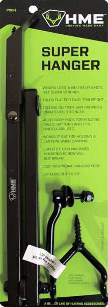 Hme Bow Hanger Super Hanger - 20" Folding W/acc Hooks 1ea - Skoutley Outdoors LLC