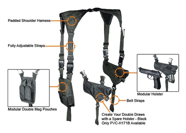 Load image into Gallery viewer, Utg Holster Le Horizontal - Shoulder Holster Black
