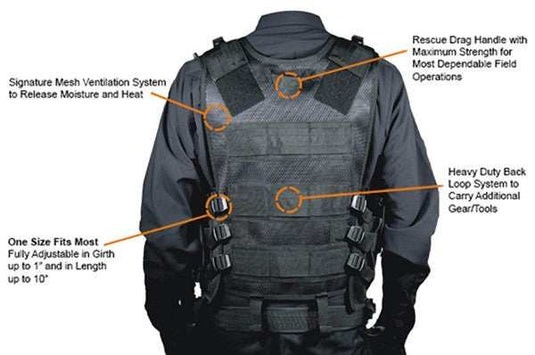 Utg Tactical Vest V547 Black - Law Enforcement - Skoutley Outdoors LLC