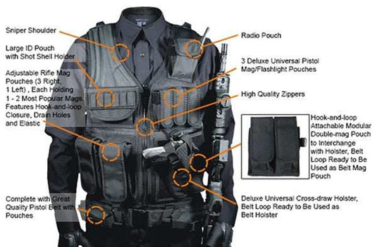 Utg Tactical Vest V547 Black - Law Enforcement - Skoutley Outdoors LLC