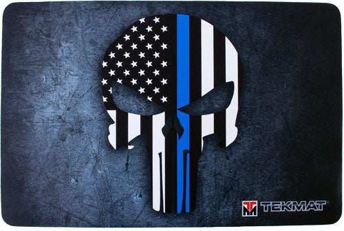 Tekmat Armorers Bench Mat - 11"x17" Punisher Blue Line - Skoutley Outdoors LLC