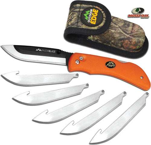 Outdoor Edge Razor Blaze 3.5" - Folder W/6 Blades Orange Hndl - Skoutley Outdoors LLC