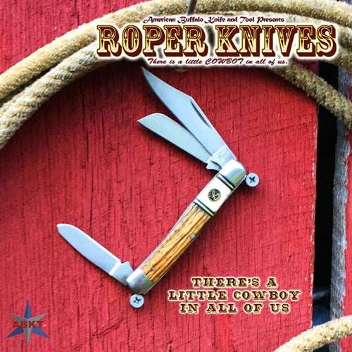 Abkt Roper Series Laredo Stag - Stockman 3-blade Wood Handles - Skoutley Outdoors LLC