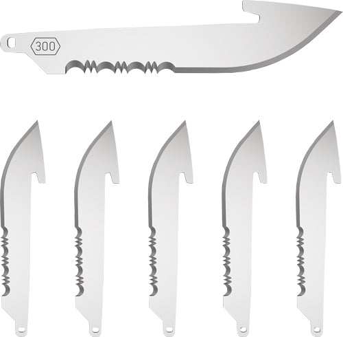 Outdoor Edge 3" Drop Point Bld - W/serrations Black Blade 6-pk - Skoutley Outdoors LLC