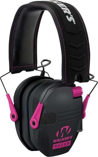 Walkers Muff Electronic Razor - Slim Tactical 23db Black/pink - Skoutley Outdoors LLC