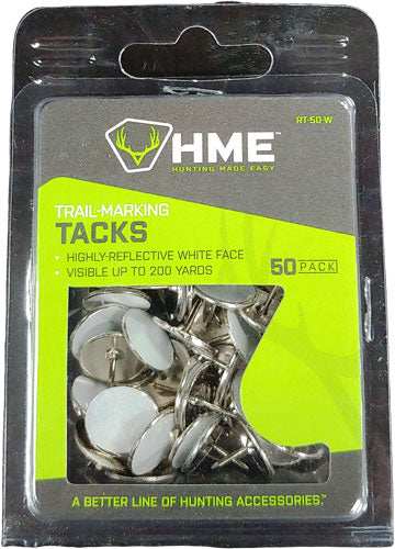 Hme Trail Tacks Reflective - Metal White 50pk - Skoutley Outdoors LLC