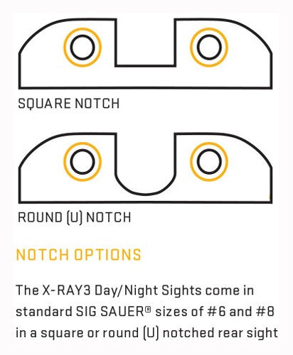 Sig Pistol Sight Xray3 - Tritium #8 Front #8 Rear Rnd
