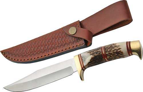 Szco Steel Stag 5.75" Steel - Wolf Stag Hunter W/sheath - Skoutley Outdoors LLC