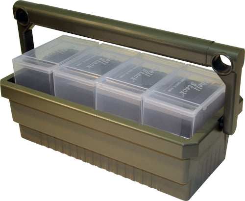 Mtm Shotshell Box Caddy W/ 4 - Ss25 Rnd Clear Shotshell Boxes - Skoutley Outdoors LLC