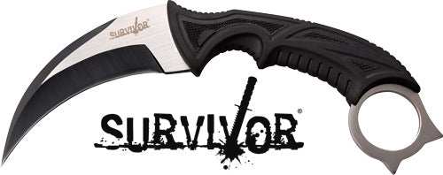 Mc Survivor 4" Hawkbill Blade - W/sheath Black/stonewash - Skoutley Outdoors LLC