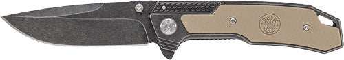 S&w Stonewash Drop Point 3.6" - Blade W/ S&w Logo In G10 Hndl - Skoutley Outdoors LLC
