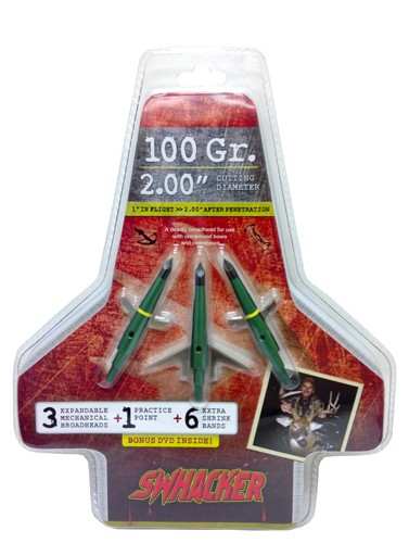 Swhacker Broadhead 2-blade - 100gr 2" Cut 3/pk - Skoutley Outdoors LLC