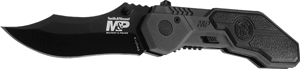 S&w Knife M&p Spring Assist - 2.9" S/s Blackened Aluminum - Skoutley Outdoors LLC