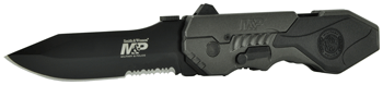 S&w Knife M&p 2nd Gen Spring - Assist 3.6" Drop Pnt Serrated - Skoutley Outdoors LLC