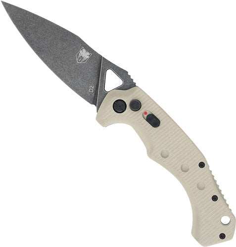Cobratec Ryker Auto Folder - 3.75" Tan/black Stnwsh D2 Bld - Skoutley Outdoors LLC