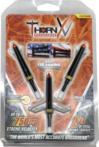 Thorn Broadheads Xv Crossbow - 125gr 2-blade 2" Cut 3pk< - Skoutley Outdoors LLC