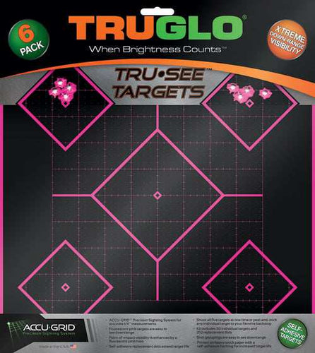 Truglo Tru-see Reactive Target - 5 Daimond 6-pack Pink - Skoutley Outdoors LLC
