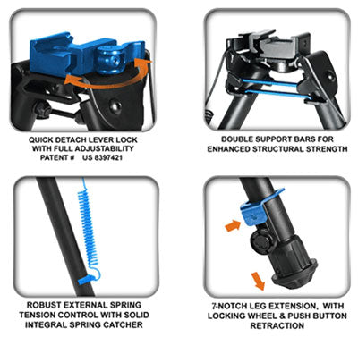 Load image into Gallery viewer, Utg Bipod Tactical Op 8-12.4&quot; - Picatinny Mount W/stud Adapter
