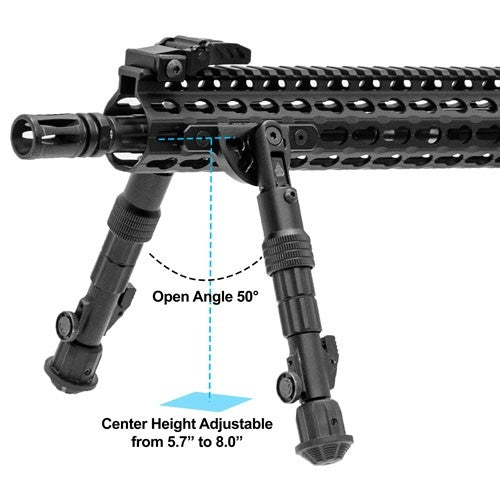 Load image into Gallery viewer, Utg Bipod Recon Flex Keymod - Matte Blk Center H 5.7&quot;-8&quot;
