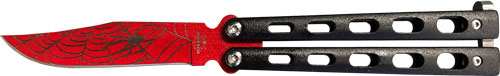 Bear & Son Butterfly Knife - 3" Widow Series Red/black - Skoutley Outdoors LLC
