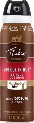 Tinks Deer Lure #69 Doe-in-rut - Hot Shot Mist 3oz. Aerosol - Skoutley Outdoors LLC