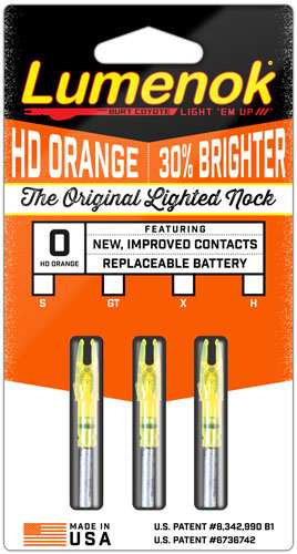 Lumenok Lighted Nock - X-series Hd Orange 3pk - Skoutley Outdoors LLC