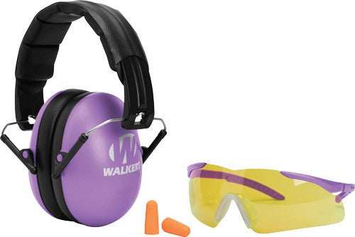 Walkers Muff Shooting Passive - Youth Glasses/plugs 27db Purp - Skoutley Outdoors LLC