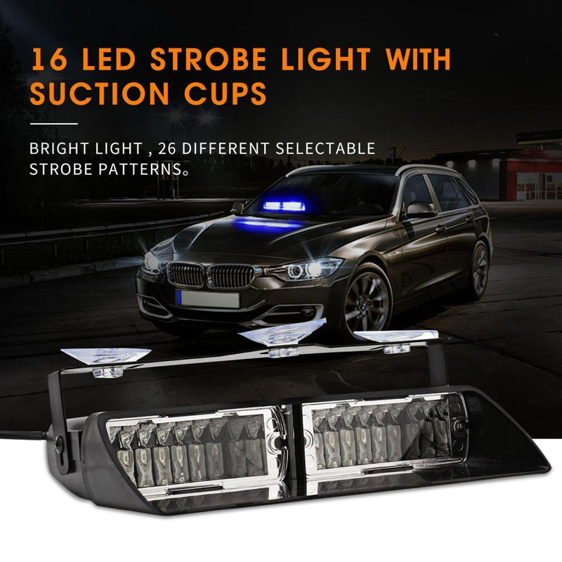 Load image into Gallery viewer, 16 LED Emergency Warning light Strobe Light With Suction Cups
