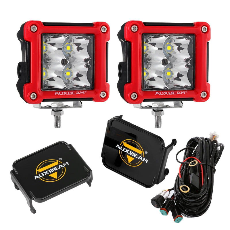 Load image into Gallery viewer, 3 Inch 40W LED Pods Light Spot/Flood Multicolor frame with wiring harness for SUV ATV UTV Trucks Pickup Boat
