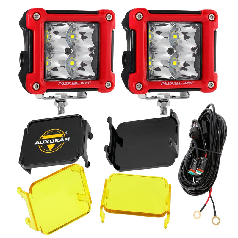 Load image into Gallery viewer, 3 Inch 40W LED Pods Light Spot/Flood Multicolor frame with wiring harness for SUV ATV UTV Trucks Pickup Boat
