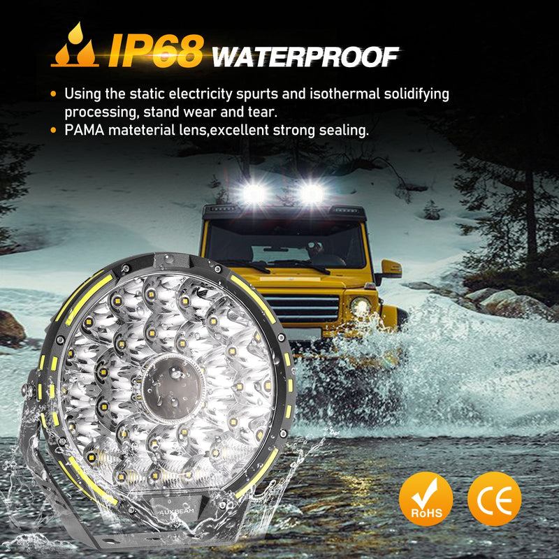Load image into Gallery viewer, (2pcs/set) 9 INCH 270W 37776LM 360-PRO Series Custom Lens LED Driving Lights+Amber/Black Covers(Optional) for Ford F150 F250 F350 F450
