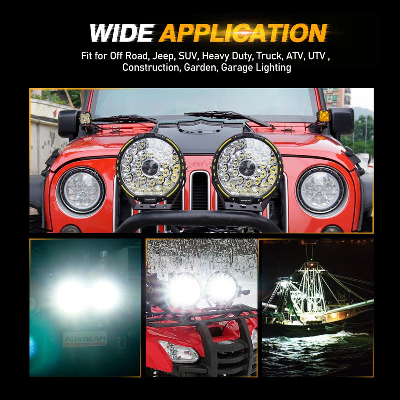 Load image into Gallery viewer, (2pcs/set) 9 INCH 270W 37776LM 360-PRO Series Custom Lens Offroad LED Driving Lights+Amber/Black Covers(Optional) for JEEP WRANGLER JL JK TJ
