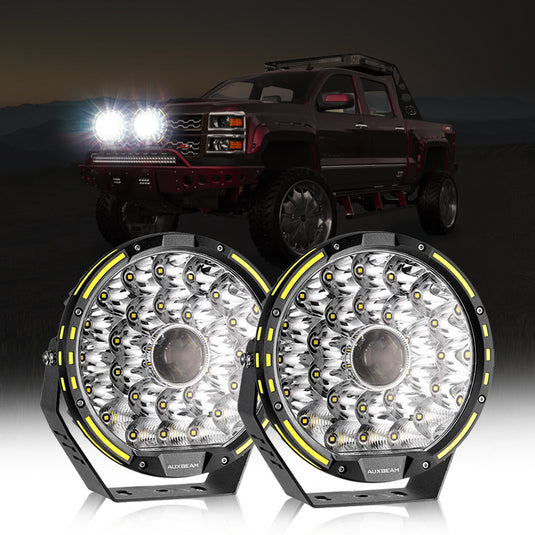 (2pcs/set) 9 INCH 270W 37776LM 360-PRO Series Custom Lens LED Driving Lights+Amber/Black Covers(Optional) for Ford F150 F250 F350 F450